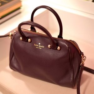 Kate Spade Dark Plum Leather Crossbody Purse